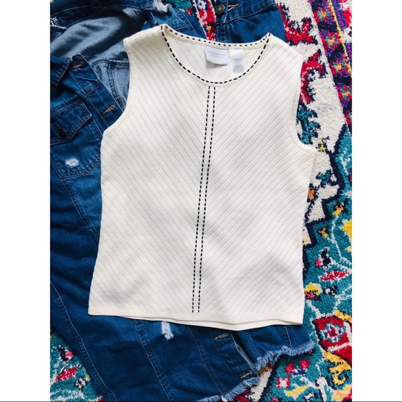 SOLD ::LIZ CLAIBORNE:: Cream Sweater Tank - Picture 3 of 7
